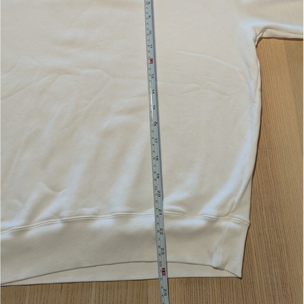 Sporty & Rich Women's White V-Neck Sweatshirt with Green Trim - Picture 6 of 7